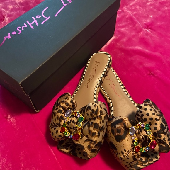 Betsey Johnson Shoes - BNIB - leopard embellished flats